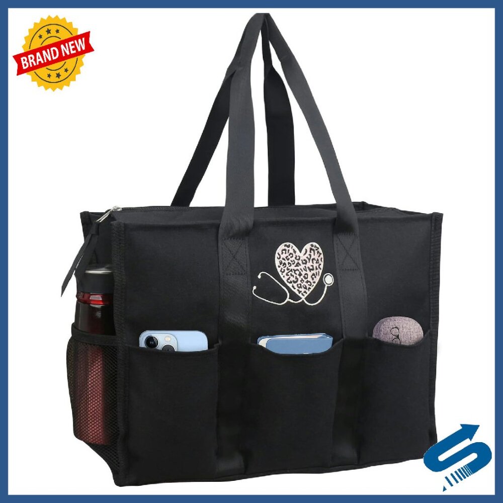 Waterproof Canvas Nurse Tote With Multiple Pockets For Work